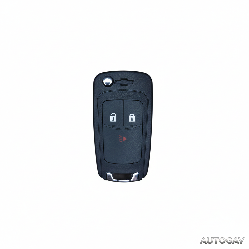 Carcasa llave Chevrolet tipo navaja 3 botones negra con logo Chevrolet para Cobalt y Beat
