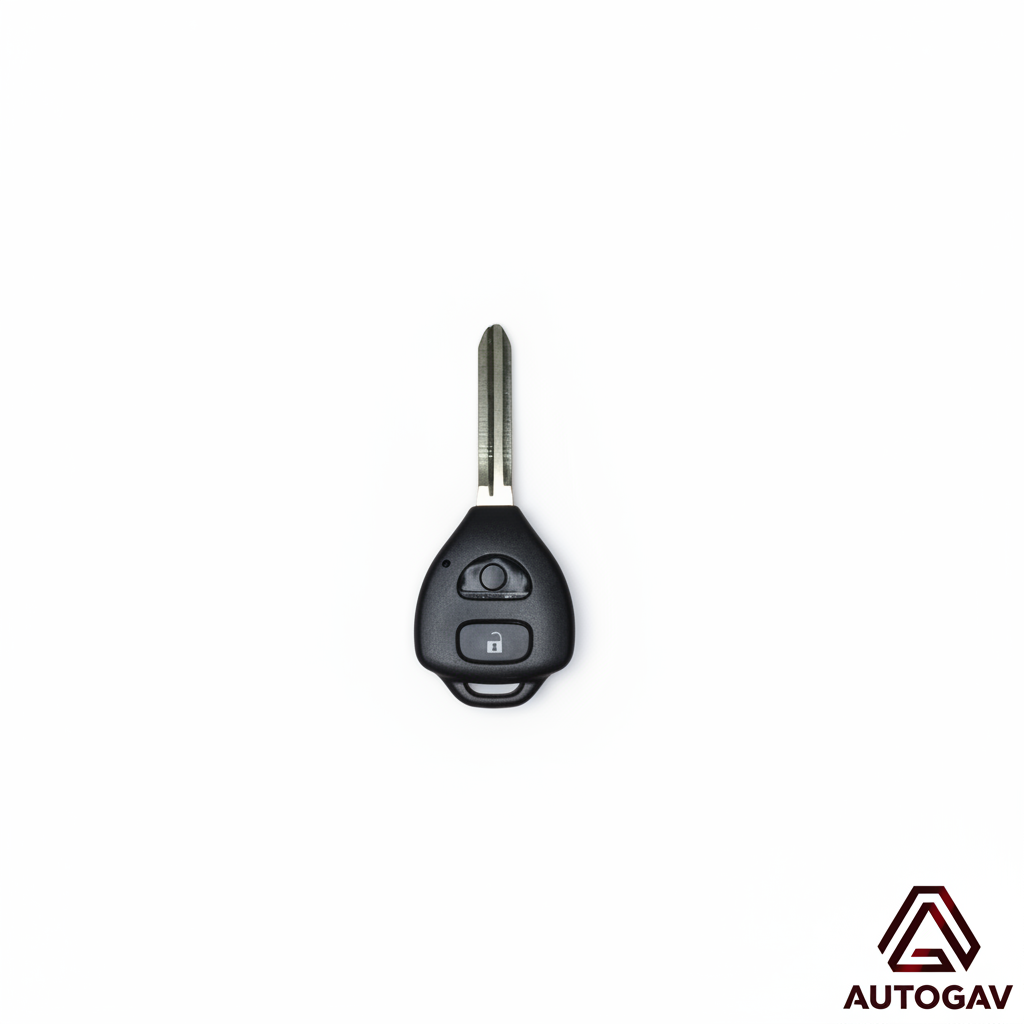 Carcasa para llave fija Toyota Hilux Corolla 4Runner 2 botones color negro vista frontal con logo 